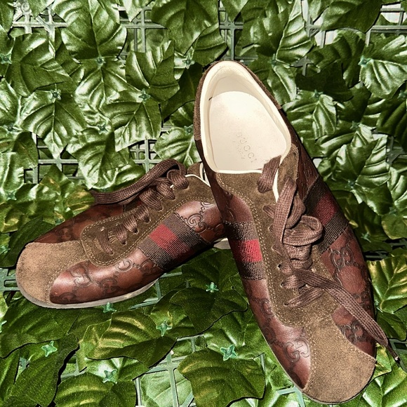 GUCCI  brown leather with suede size 37. Very well kept - Picture 1 of 5
